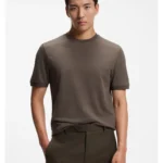 Regular-fit T-shirt in cotton-silk jacquard