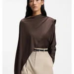 Top in draped jersey with scarf detail