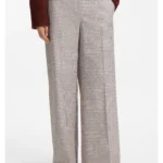 Wide-leg trousers with micro check