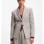 Regular-fit blazer with micro check