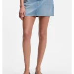 Five-pocket mini skirt in blue denim