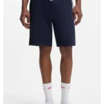 Stretch-cotton shorts with logo tape