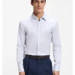 Slim-fit shirt in striped Italian-made cotton