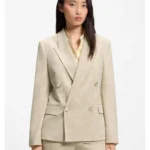 Regular-fit blazer in textured slub fabric