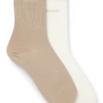 Two-pack of regular-length cotton-blend logo socks