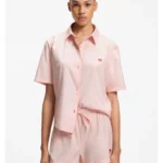 Cotton-blend pyjama set with heart logos