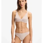 Low-rise briefs with lace and gold accents