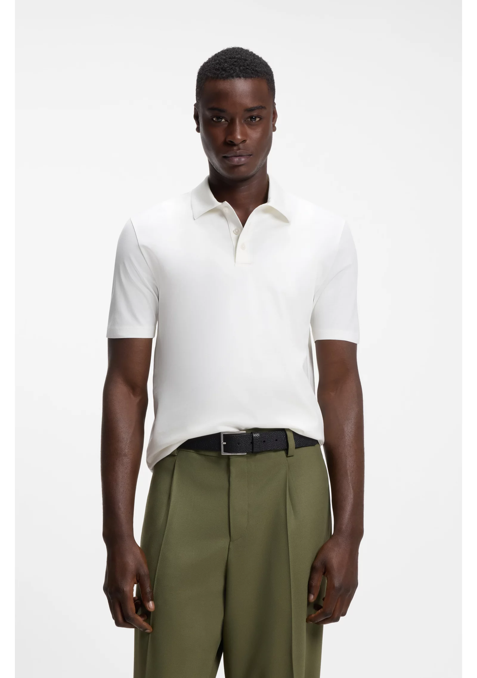 hbeu50566728_102_350 Slim-fit polo in mercerized cotton - Image 1