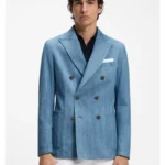 Italian-cotton blazer with peak lapels