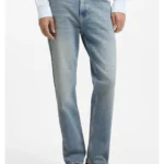 Straight-fit jeans in bright-blue stretch denim