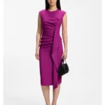 Crepe dress with draped detail