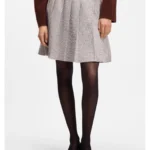 Pleated mini skirt with micro check