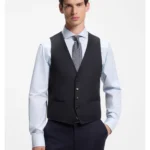 Slim-fit waistcoat in virgin-wool serge