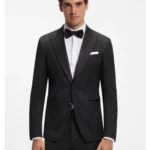 Slim-fit tuxedo jacket with silk-blend trims