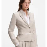 Slim-fit blazer in melange flannel