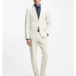 Two-piece slim-fit suit in striped fabric
