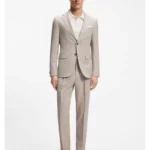 Two-piece slim-fit suit in wool and silk