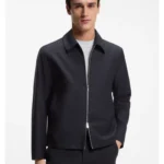 Slim-fit jacket in patterned stretch wool