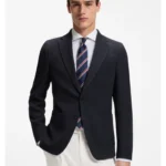 Slim-fit jacket in washable stretch wool