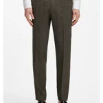 Slim-fit trousers in virgin wool and linen
