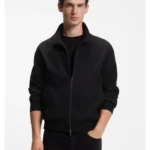 Slim-fit jacket in cotton-blend ponte jersey