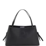 Grained faux-leather tote bag with Double B monogram
