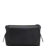Grained faux-leather crossbody bag with Double B monogram