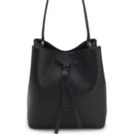 Grained faux-leather bucket bag with Double B monogram