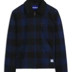 Padded jacket in Glen-check cotton flannel