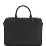 Embossed-leather document case with silver-tone hardware