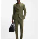 Two-piece slim-fit suit in a stretch wool blend