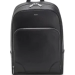 Backpack with silver-tone trims
