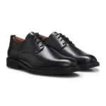 Leather Derby shoes with brogue details