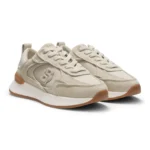 Suede trainers with Double B monogram
