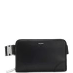 Crossbody bag with brushed silver hardware