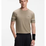 Active slim-fit T-shirt with sleeve stripes