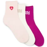 Three-pack of short-length socks with logo details