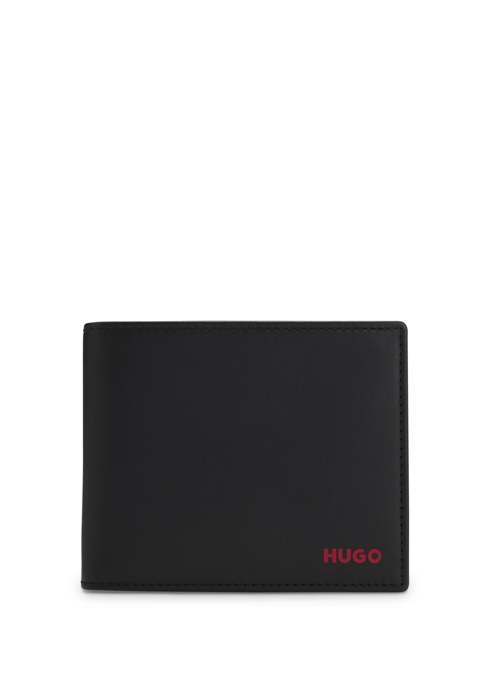 hbeu50570448_001_200 Leather trifold wallet with red logo - Image 1