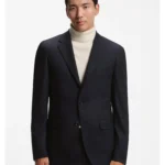 Slim-fit jacket in virgin wool and cashmere