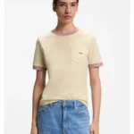 Slim-fit cotton T-shirt with contrast rib details