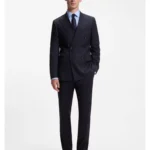 Two-piece slim-fit suit in striped stretch wool