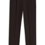 Patterned tapered-fit trousers in Italian cotton