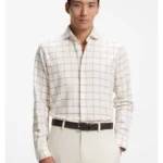 Regular-fit shirt in checked cotton flannel