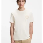 Regular-fit T-shirt in cotton with jeans-button print