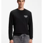 French terry cotton sweatshirt with bold logo print