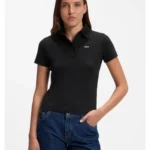 Knit polo in stretch-cotton piqué with logo badge