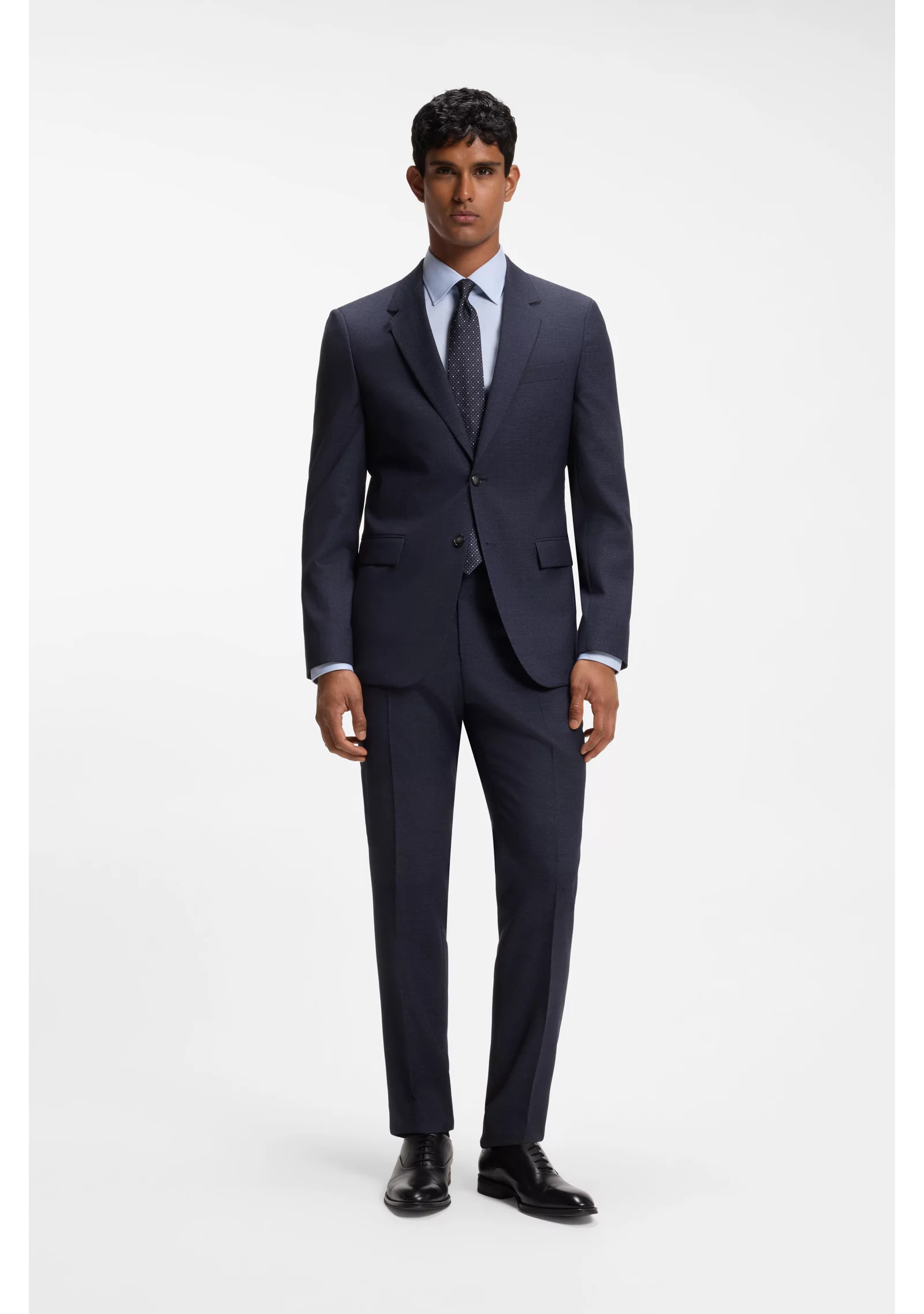 hbeu50576182_405_300 Slim-fit suit in micro-patterned virgin wool - Image 1