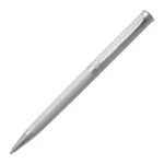 Chrome-plated ballpoint pen with diamond-cut engraving