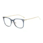 Blue-acetate optical frames with gold-tone temples