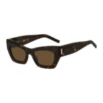 Havana-acetate sunglasses with signature hardware